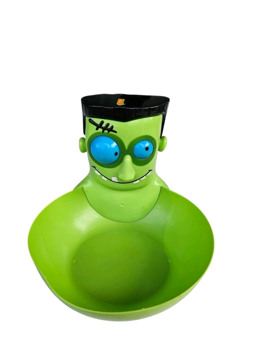 Giggles International Frankenstein Halloween Candy Bowl Green Plastic- WORKS